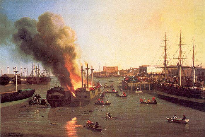 Nahl, Charles Christian Fire in San Francisco Bay china oil painting image